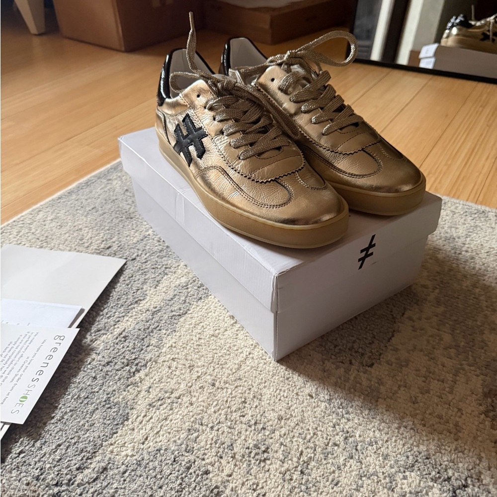 Another Trend Metallic Gold and Black Sneakers